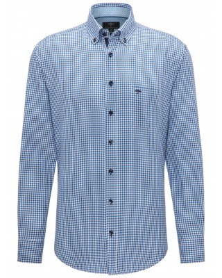 Fynch Hatton gingham blue shirt